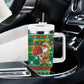 Togo Christmas Tumbler With Handle African Santa Poinsettia Flower Tree Gifts - African Pride