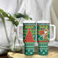 Togo Christmas Tumbler With Handle African Santa Poinsettia Flower Tree Gifts - African Pride