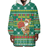 Togo Christmas Wearable Blanket Hoodie African Santa Poinsettia Flower Tree Gifts - African Pride