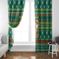 Togo Christmas Window Curtain African Santa Poinsettia Flower Tree Gifts - African Pride