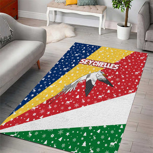Seychelles Christmas Area Rug Flag Colors Tropical Bird Motif and National Coat of Arms - African Pride