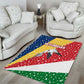 Seychelles Christmas Area Rug Flag Colors Tropical Bird Motif and National Coat of Arms - African Pride
