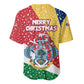 Seychelles Christmas Baseball Jersey Flag Colors Tropical Bird Motif and National Coat of Arms - African Pride