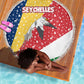 Seychelles Christmas Beach Blanket Flag Colors Tropical Bird Motif and National Coat of Arms - African Pride