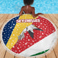 Seychelles Christmas Beach Blanket Flag Colors Tropical Bird Motif and National Coat of Arms - African Pride