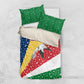 Seychelles Christmas Bedding Set Flag Colors Tropical Bird Motif and National Coat of Arms - African Pride