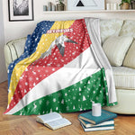 Seychelles Christmas Blanket Flag Colors Tropical Bird Motif and National Coat of Arms - African Pride