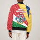 Seychelles Christmas Bomber Jacket Flag Colors Tropical Bird Motif and National Coat of Arms - African Pride
