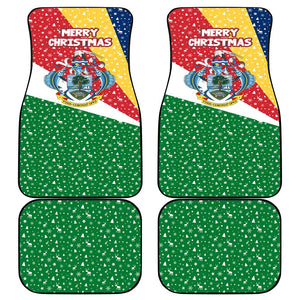 Seychelles Christmas Car Mats Flag Colors Tropical Bird Motif and National Coat of Arms - African Pride