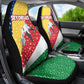 Seychelles Christmas Car Seat Cover Flag Colors Tropical Bird Motif and National Coat of Arms - African Pride