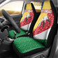 Seychelles Christmas Car Seat Cover Flag Colors Tropical Bird Motif and National Coat of Arms - African Pride