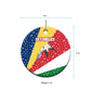Seychelles Christmas Ceramic Ornament Flag Colors Tropical Bird Motif and National Coat of Arms - African Pride