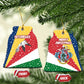Seychelles Christmas Ceramic Ornament Flag Colors Tropical Bird Motif and National Coat of Arms - African Pride