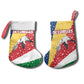 Seychelles Christmas Stocking Flag Colors Tropical Bird Motif and National Coat of Arms - African Pride