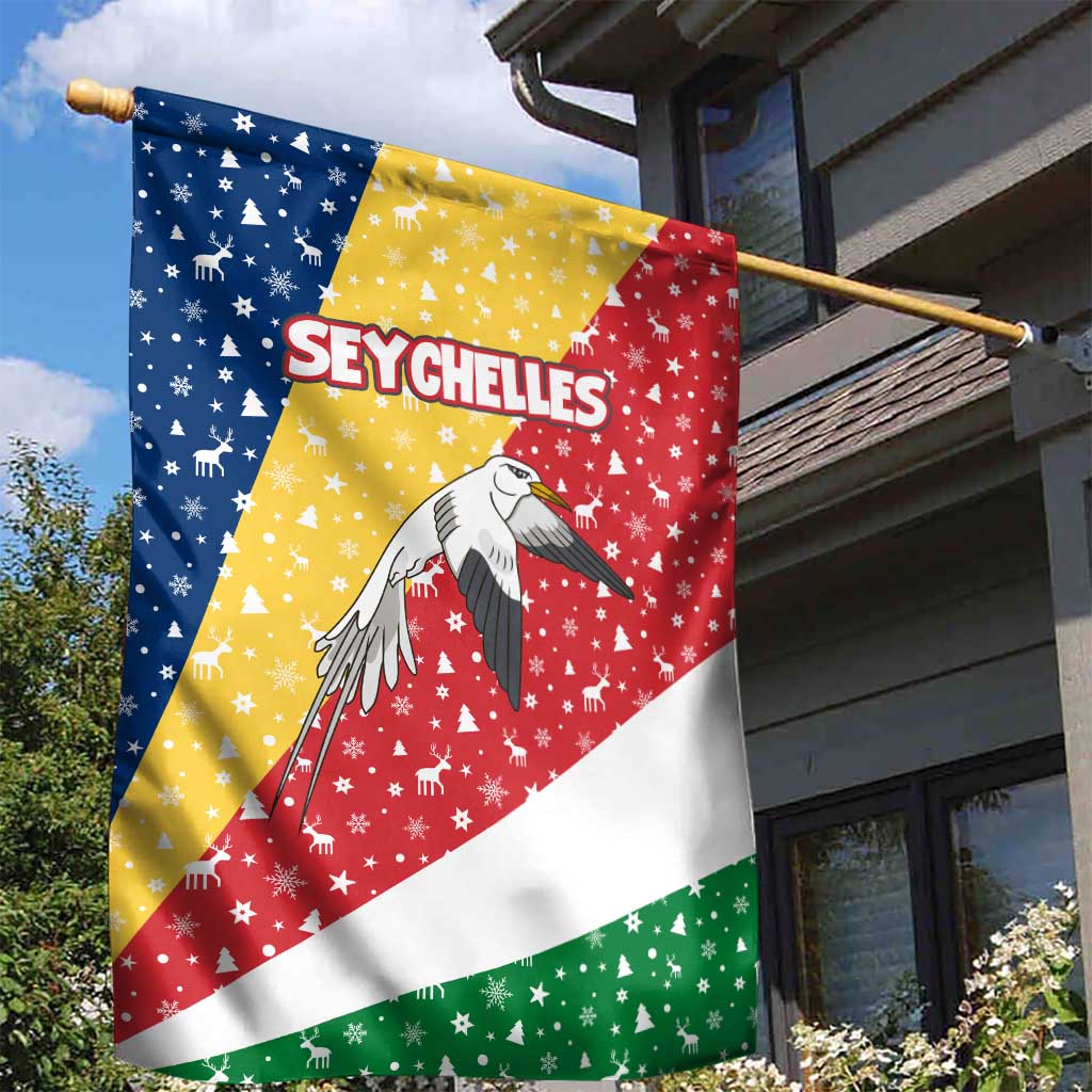 Seychelles Christmas Garden Flag Flag Colors Tropical Bird Motif and National Coat of Arms - African Pride