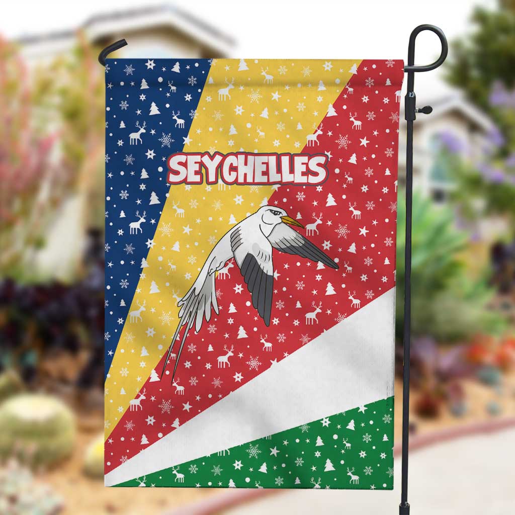 Seychelles Christmas Garden Flag Flag Colors Tropical Bird Motif and National Coat of Arms - African Pride