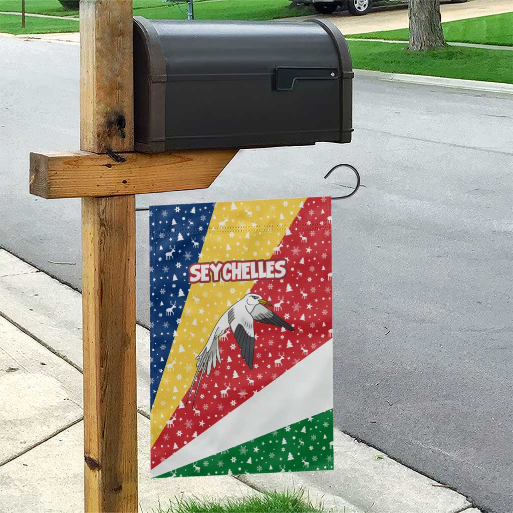 Seychelles Christmas Garden Flag Flag Colors Tropical Bird Motif and National Coat of Arms - African Pride