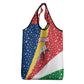 Seychelles Christmas Grocery Bag Flag Colors Tropical Bird Motif and National Coat of Arms - African Pride