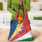 Seychelles Christmas Grocery Bag Flag Colors Tropical Bird Motif and National Coat of Arms - African Pride