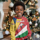Seychelles Christmas Kid Ugly Christmas Sweater Flag Colors Tropical Bird Motif and National Coat of Arms - African Pride