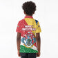 Seychelles Christmas Kid Polo Shirt Flag Colors Tropical Bird Motif and National Coat of Arms - African Pride