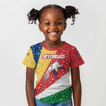 Seychelles Christmas Kid T shirt Flag Colors Tropical Bird Motif and National Coat of Arms - African Pride
