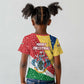 Seychelles Christmas Kid T shirt Flag Colors Tropical Bird Motif and National Coat of Arms - African Pride