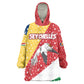 Seychelles Christmas Kid Wearable Blanket Hoodie Flag Colors Tropical Bird Motif and National Coat of Arms - African Pride