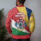 Seychelles Christmas Ugly Christmas Sweater Flag Colors Tropical Bird Motif and National Coat of Arms - African Pride