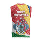 Seychelles Christmas Knitted V-Neck Vest Flag Colors Tropical Bird Motif and National Coat of Arms - African Pride