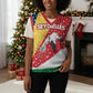 Seychelles Christmas Knitted V-Neck Vest Flag Colors Tropical Bird Motif and National Coat of Arms - African Pride