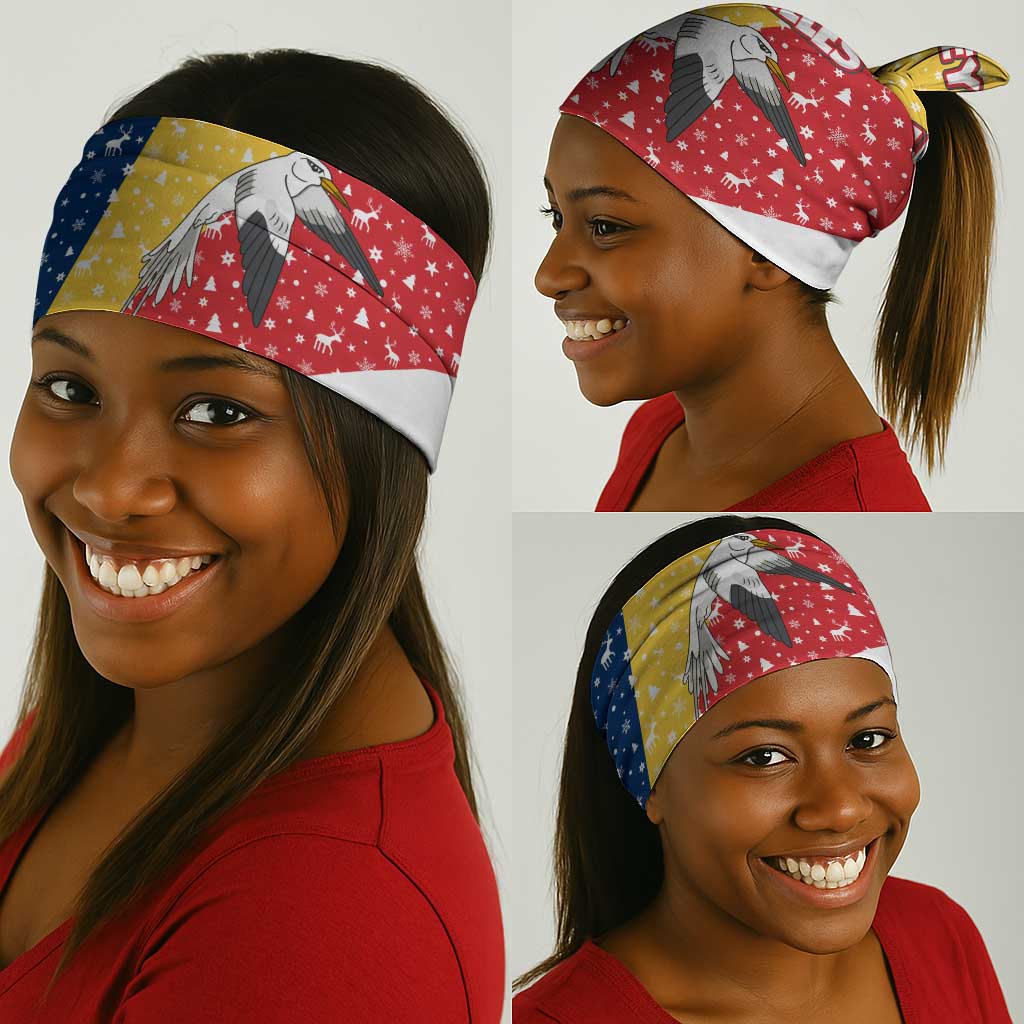 Seychelles Christmas Neck Gaiter Flag Colors Tropical Bird Motif and National Coat of Arms - African Pride