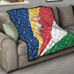 Seychelles Christmas Quilt Flag Colors Tropical Bird Motif and National Coat of Arms - African Pride