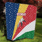 Seychelles Christmas Quilt Flag Colors Tropical Bird Motif and National Coat of Arms - African Pride