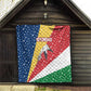 Seychelles Christmas Quilt Flag Colors Tropical Bird Motif and National Coat of Arms - African Pride