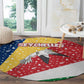 Seychelles Christmas Round Carpet Flag Colors Tropical Bird Motif and National Coat of Arms - African Pride