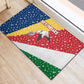 Seychelles Christmas Rubber Doormat Flag Colors Tropical Bird Motif and National Coat of Arms - African Pride