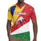 Seychelles Christmas Rugby Jersey Flag Colors Tropical Bird Motif and National Coat of Arms - African Pride
