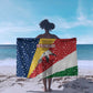 Seychelles Christmas Sarong Flag Colors Tropical Bird Motif and National Coat of Arms - African Pride