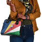 Seychelles Christmas Shoulder Handbag Flag Colors Tropical Bird Motif and National Coat of Arms - African Pride