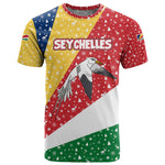 Seychelles Christmas T shirt Flag Colors Tropical Bird Motif and National Coat of Arms - African Pride