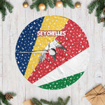 Seychelles Christmas Tree Skirt Flag Colors Tropical Bird Motif and National Coat of Arms - African Pride