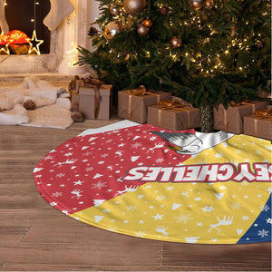 Seychelles Christmas Tree Skirt Flag Colors Tropical Bird Motif and National Coat of Arms - African Pride