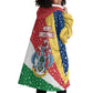 Seychelles Christmas Wearable Blanket Hoodie Flag Colors Tropical Bird Motif and National Coat of Arms - African Pride