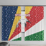 Seychelles Christmas Window Curtain Flag Colors Tropical Bird Motif and National Coat of Arms - African Pride