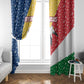 Seychelles Christmas Window Curtain Flag Colors Tropical Bird Motif and National Coat of Arms - African Pride
