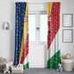 Seychelles Christmas Window Curtain Flag Colors Tropical Bird Motif and National Coat of Arms - African Pride