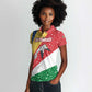 Seychelles Christmas Women Polo Shirt Flag Colors Tropical Bird Motif and National Coat of Arms - African Pride
