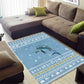 Seychelles Christmas Area Rug Ocean Blue Marlin Fish Artwork and Surfing Santa Motif - African Pride
