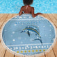 Seychelles Christmas Beach Blanket Ocean Blue Marlin Fish Artwork and Surfing Santa Motif - African Pride